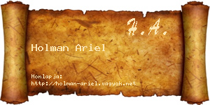 Holman Ariel névjegykártya